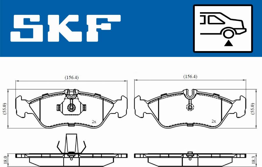 SKF VKBP 90362 - Тормозные колодки, дисковые, комплект unicars.by