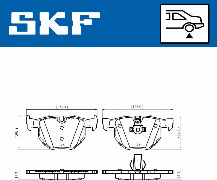 SKF VKBP 90316 - Тормозные колодки, дисковые, комплект unicars.by