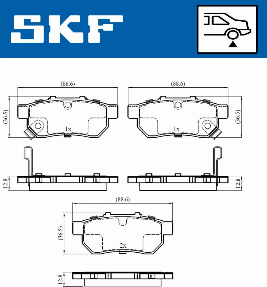 SKF VKBP 90381 A - Тормозные колодки, дисковые, комплект unicars.by