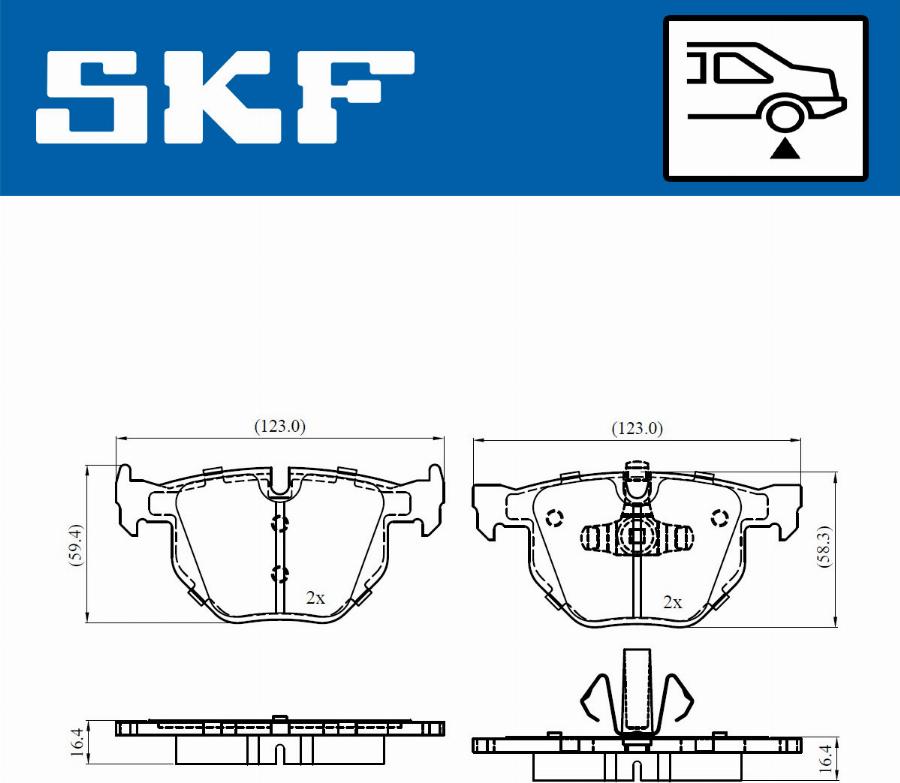 SKF VKBP 90372 - Тормозные колодки, дисковые, комплект unicars.by