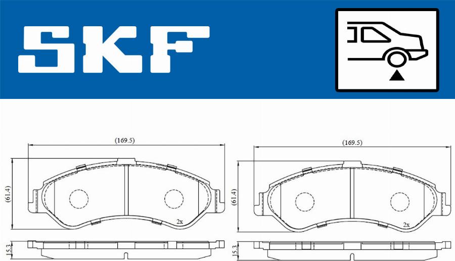 SKF VKBP 90221 - Тормозные колодки, дисковые, комплект unicars.by