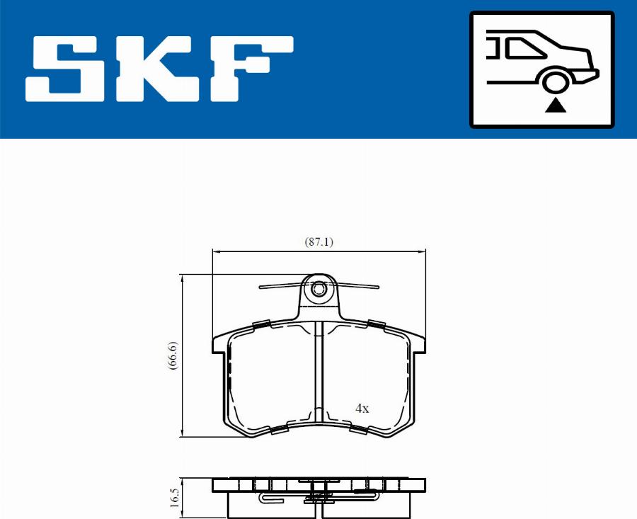 SKF VKBP 90725 - Тормозные колодки, дисковые, комплект unicars.by