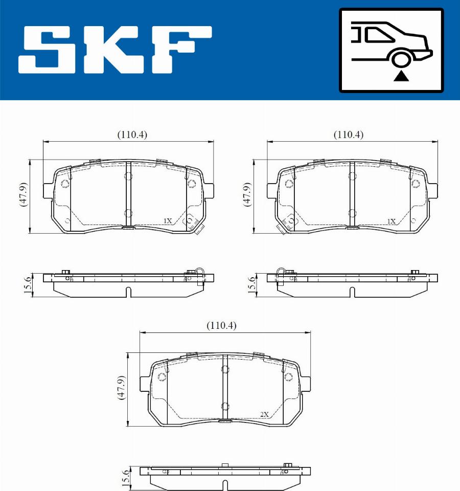 SKF VKBP 91103 A - Тормозные колодки, дисковые, комплект unicars.by