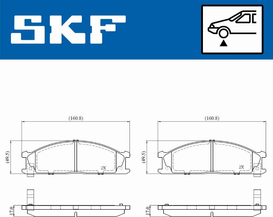 SKF VKBP 80906 A - Тормозные колодки, дисковые, комплект unicars.by