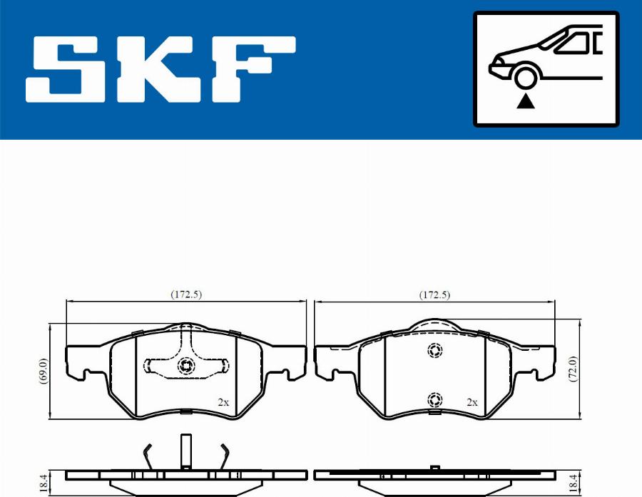 SKF VKBP 80915 - Тормозные колодки, дисковые, комплект unicars.by