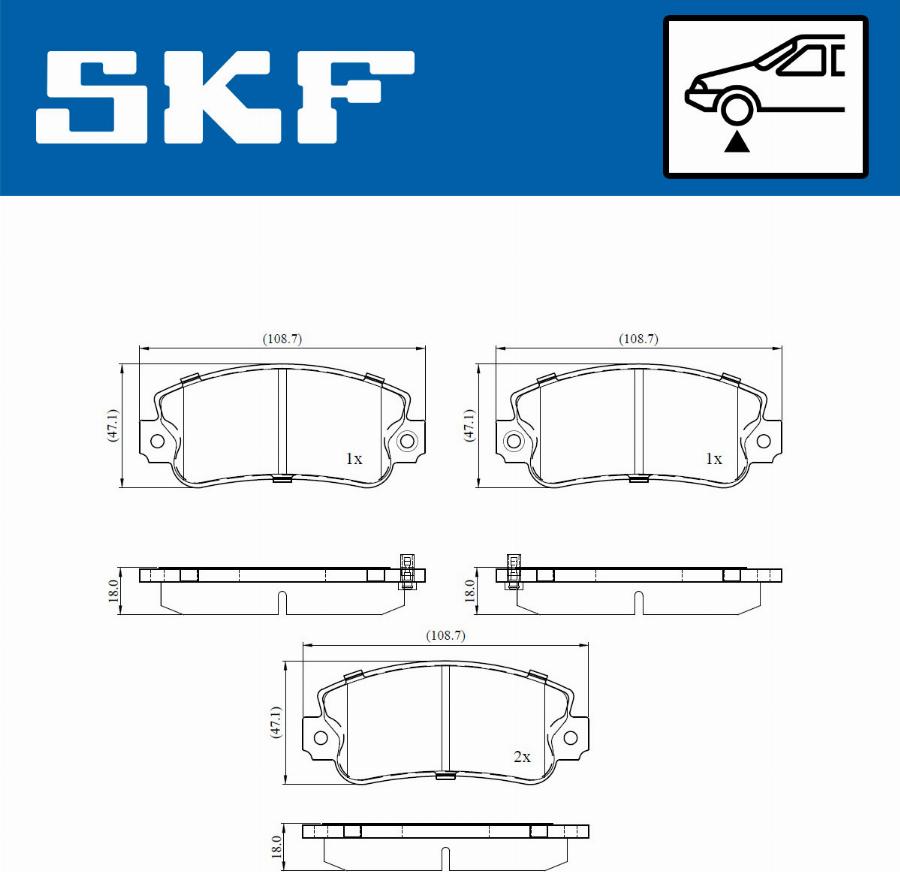 SKF VKBP 80910 A - Тормозные колодки, дисковые, комплект unicars.by