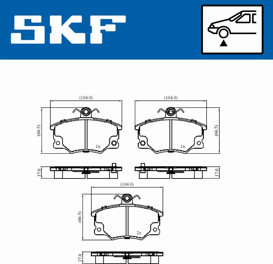 SKF VKBP 80911 A - Тормозные колодки, дисковые, комплект unicars.by