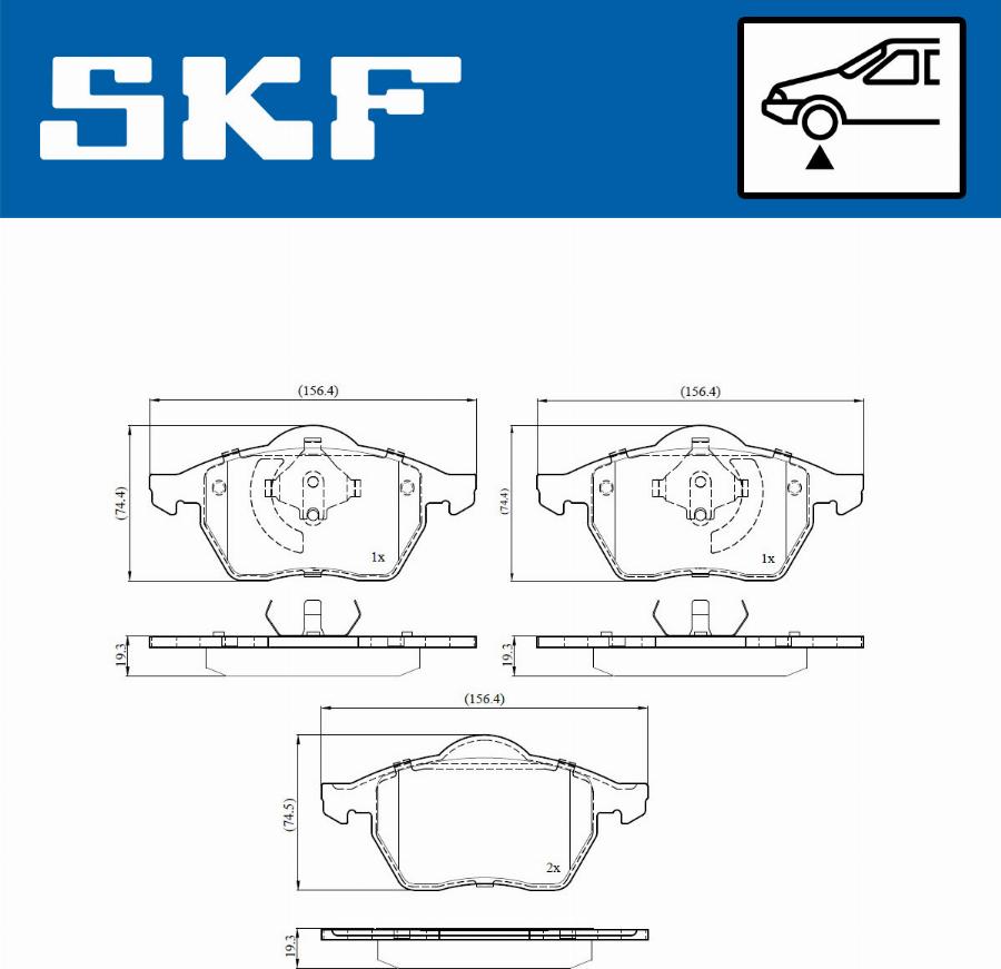 SKF VKBP 80936 - Тормозные колодки, дисковые, комплект unicars.by