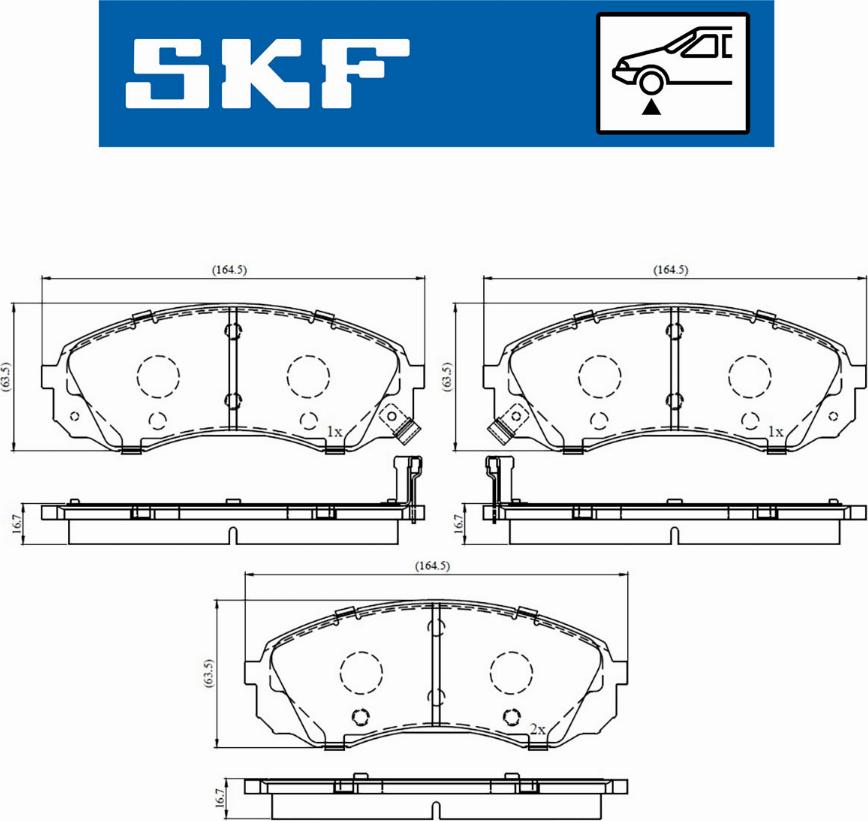 SKF VKBP 80454 A - Тормозные колодки, дисковые, комплект unicars.by