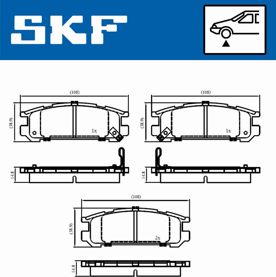 SKF VKBP 80457 - Тормозные колодки, дисковые, комплект unicars.by