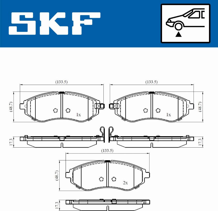 SKF VKBP 80460 A - Тормозные колодки, дисковые, комплект unicars.by