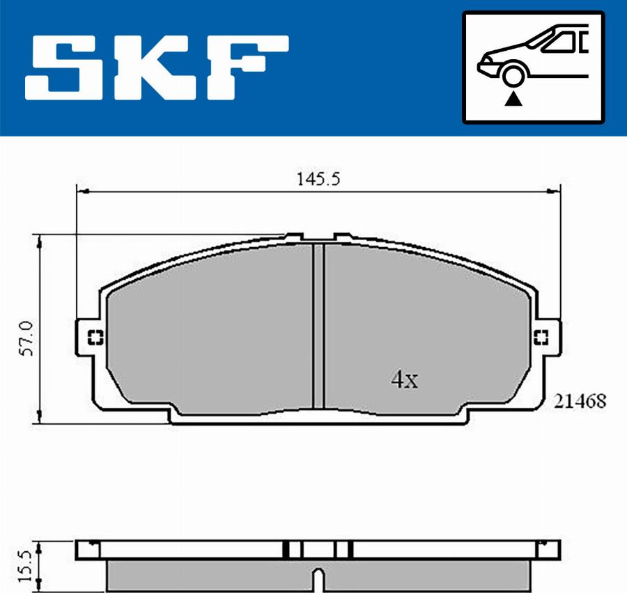 SKF VKBP 80462 - Тормозные колодки, дисковые, комплект unicars.by