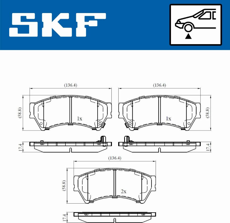 SKF VKBP 80410 A - Тормозные колодки, дисковые, комплект unicars.by