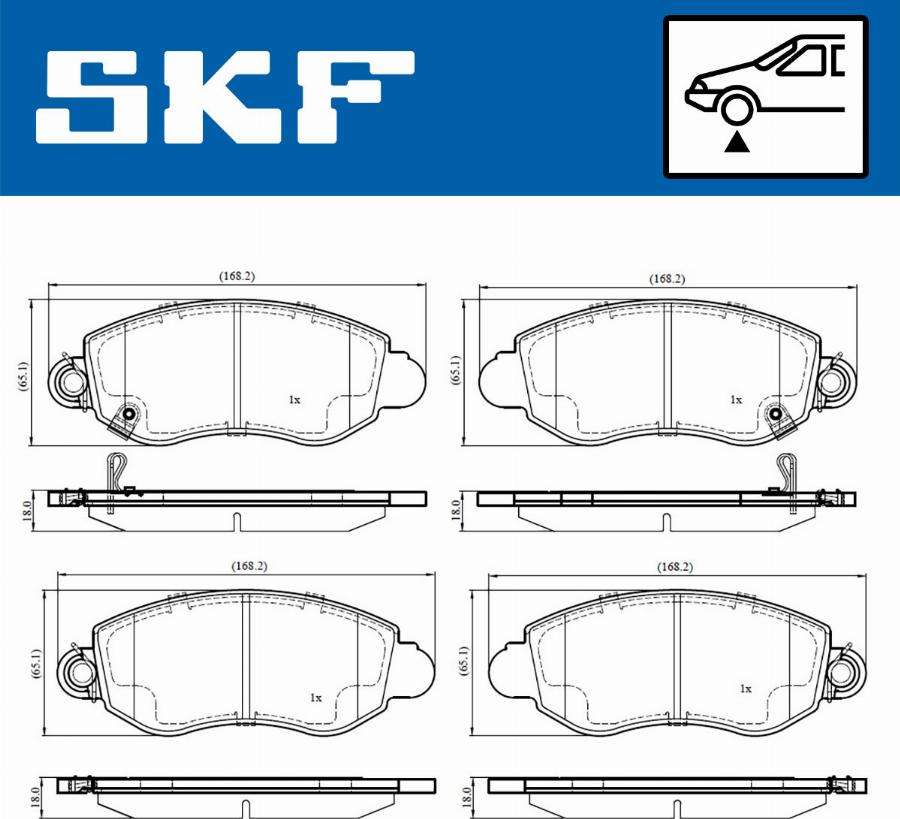 SKF VKBP 80489 A - Тормозные колодки, дисковые, комплект unicars.by