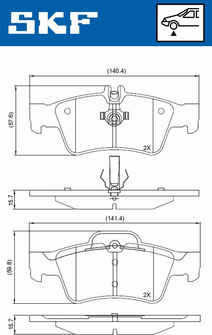 SKF VKBP 80430 A - Тормозные колодки, дисковые, комплект unicars.by