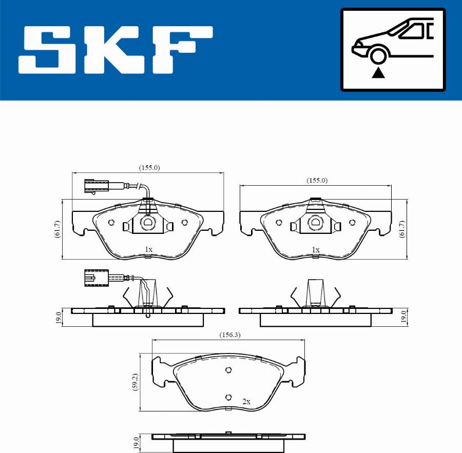 SKF VKBP 80438 E - Тормозные колодки, дисковые, комплект unicars.by