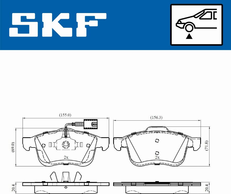 SKF VKBP 80432 E - Тормозные колодки, дисковые, комплект unicars.by