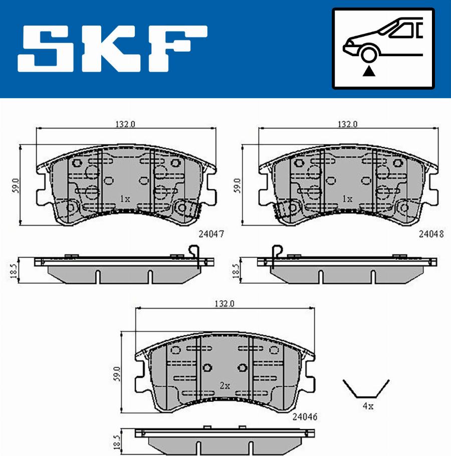 SKF VKBP 80421 A - Тормозные колодки, дисковые, комплект unicars.by