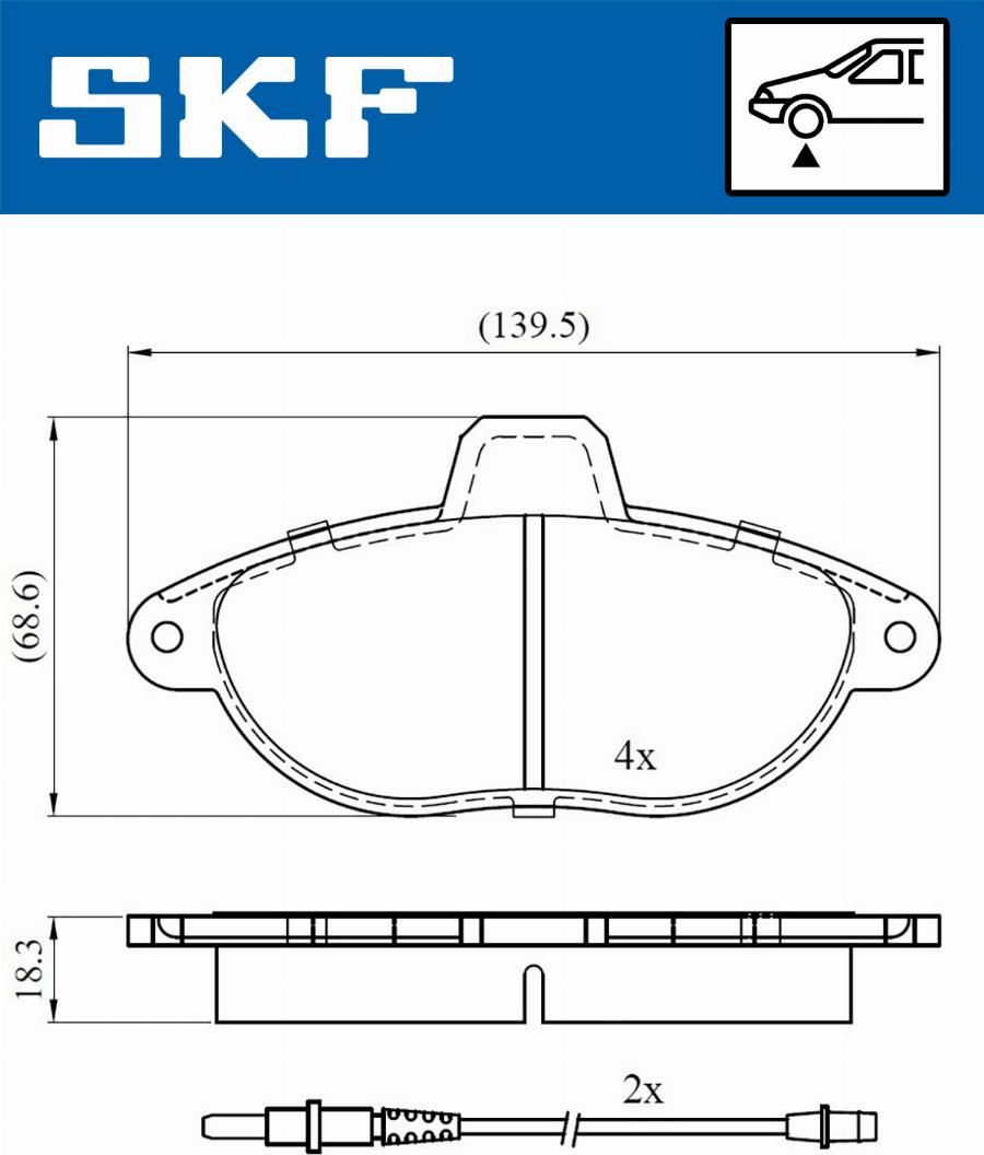 SKF VKBP 80423 E - Тормозные колодки, дисковые, комплект unicars.by