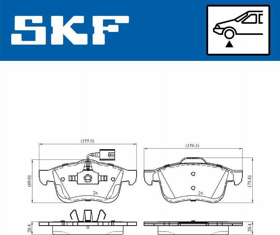 SKF VKBP 80476 E - Тормозные колодки, дисковые, комплект unicars.by