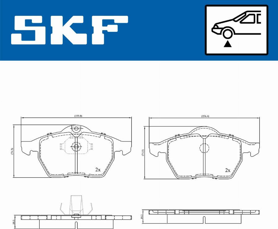 SKF VKBP 80593 - Тормозные колодки, дисковые, комплект unicars.by