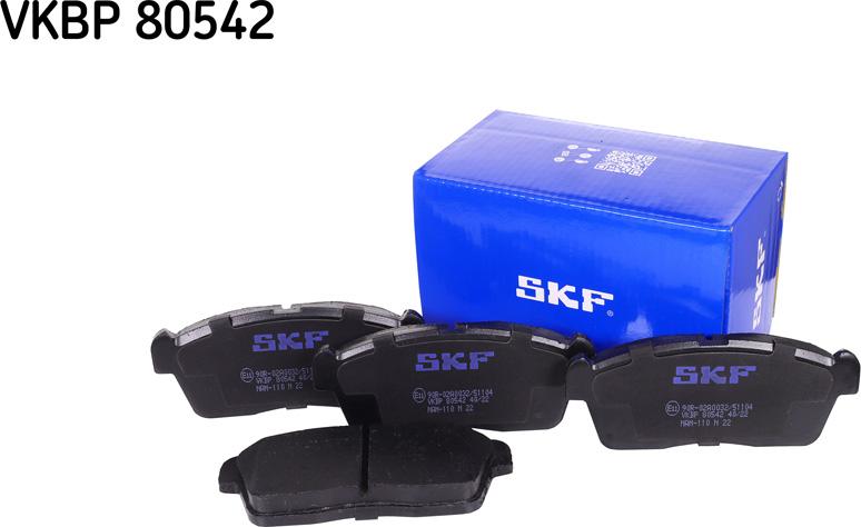 SKF VKBP 80542 - Тормозные колодки, дисковые, комплект unicars.by