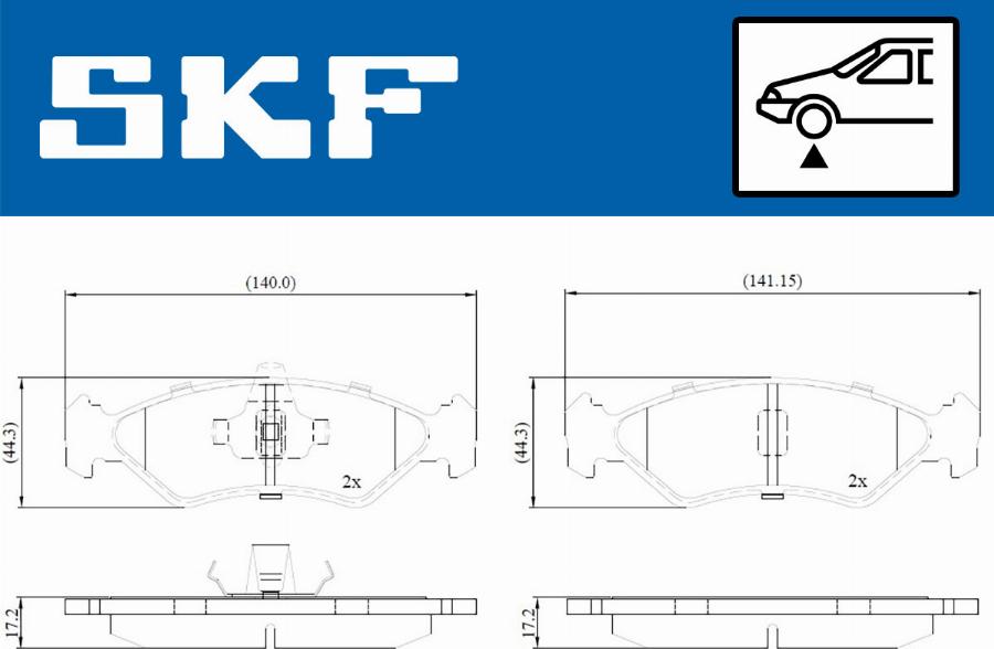 SKF VKBP 80550 - Тормозные колодки, дисковые, комплект unicars.by