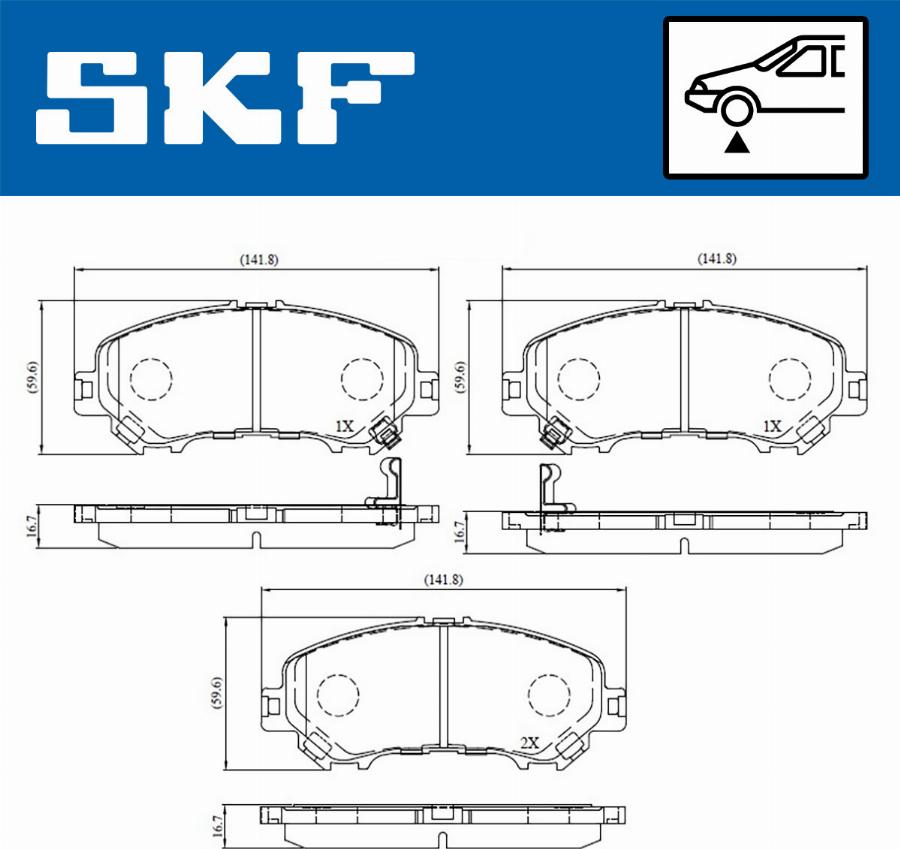 SKF VKBP 80557 A - Тормозные колодки, дисковые, комплект unicars.by