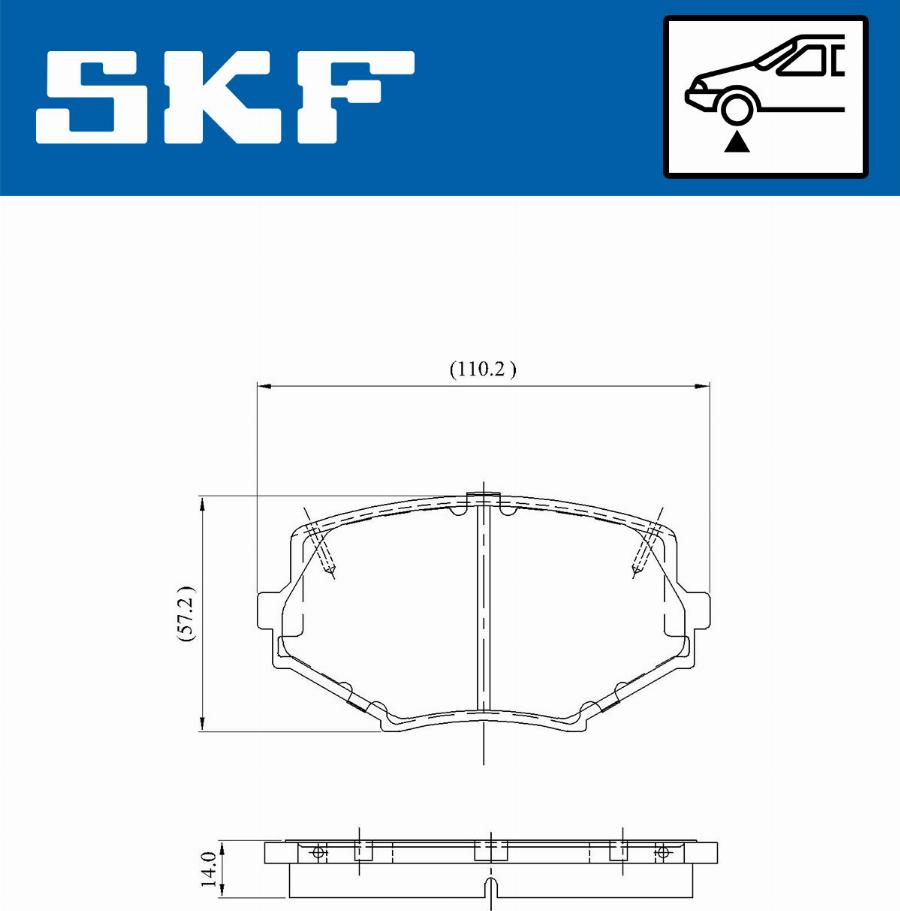 SKF VKBP 80564 A - Тормозные колодки, дисковые, комплект unicars.by