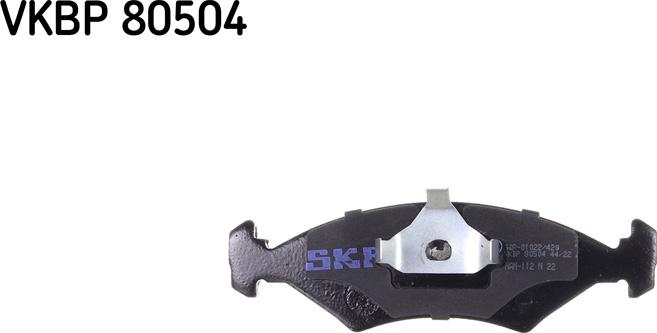 SKF VKBP 80504 - Тормозные колодки, дисковые, комплект unicars.by