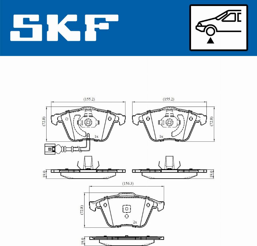 SKF VKBP 80586 E - Тормозные колодки, дисковые, комплект unicars.by