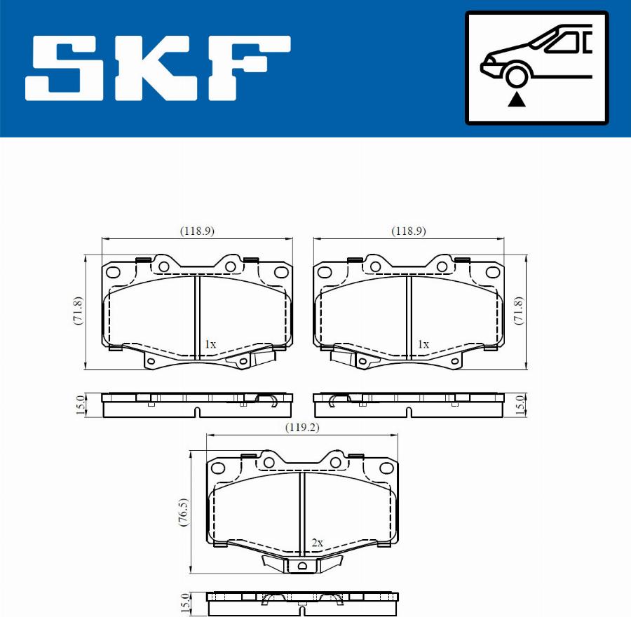 SKF VKBP 80537 A - Тормозные колодки, дисковые, комплект unicars.by