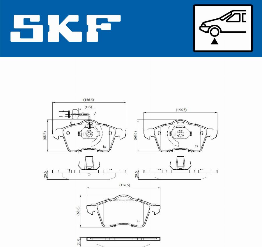 SKF VKBP 80573 E - Тормозные колодки, дисковые, комплект unicars.by