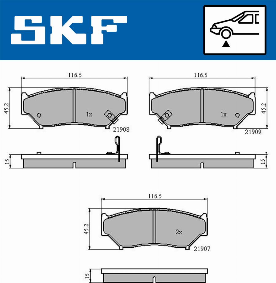 SKF VKBP 80572 A - Тормозные колодки, дисковые, комплект unicars.by