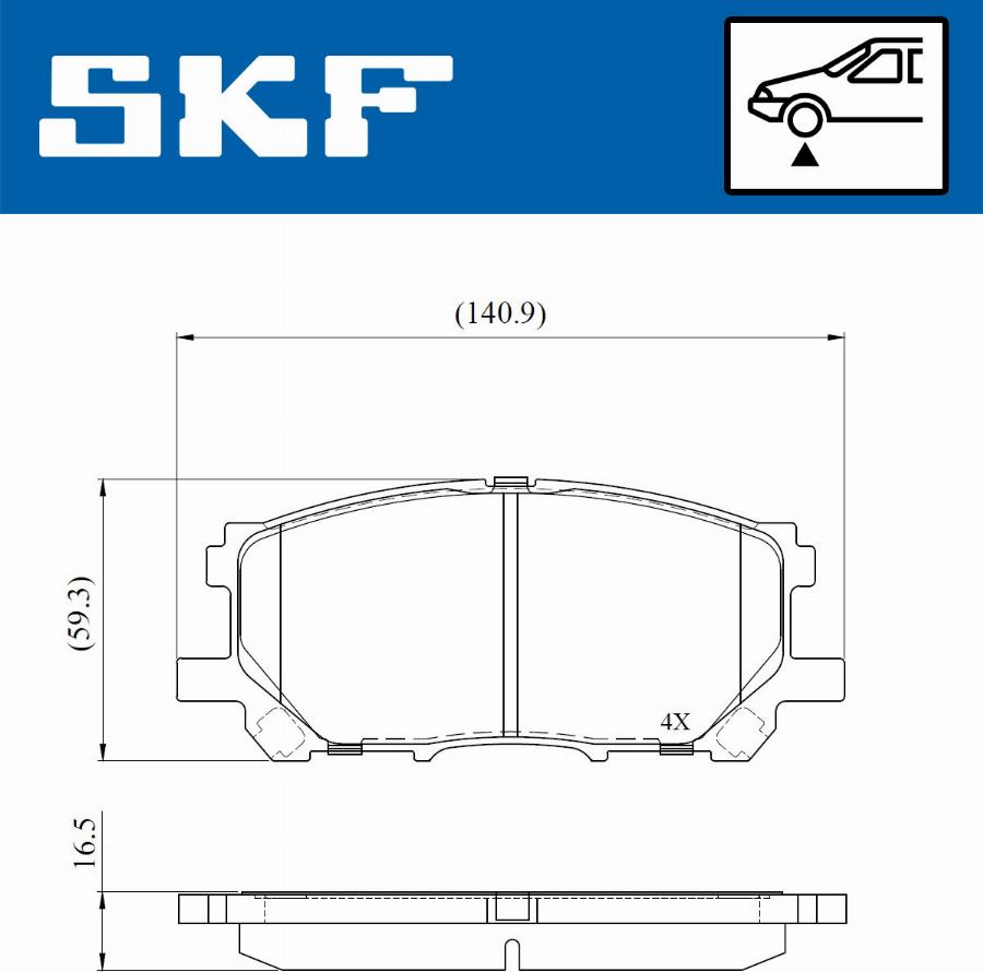 SKF VKBP 80693 - Тормозные колодки, дисковые, комплект unicars.by