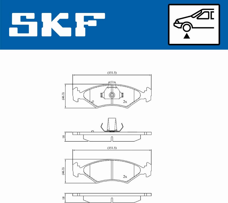 SKF VKBP 80602 - Тормозные колодки, дисковые, комплект unicars.by