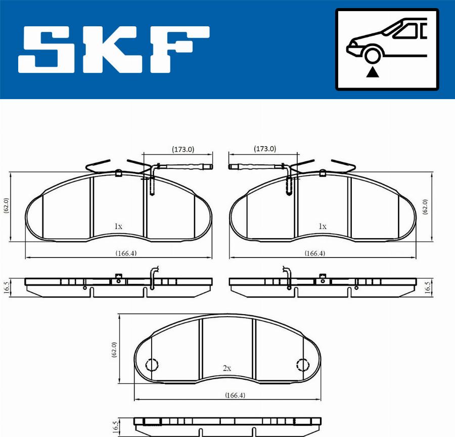 SKF VKBP 80616 E - Тормозные колодки, дисковые, комплект unicars.by