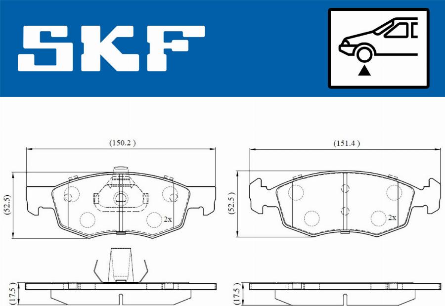 SKF VKBP 80618 - Тормозные колодки, дисковые, комплект unicars.by