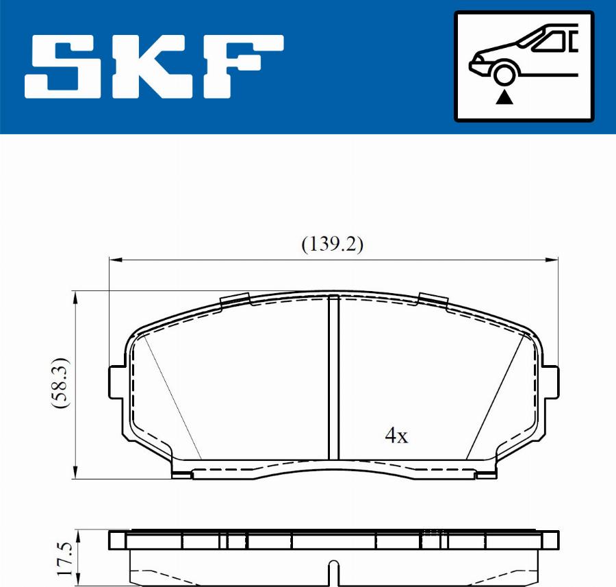 SKF VKBP 80612 A - Тормозные колодки, дисковые, комплект unicars.by