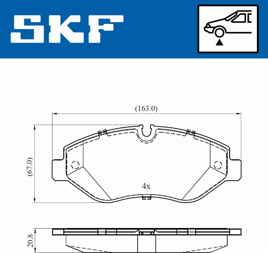 SKF VKBP 80633 E - Тормозные колодки, дисковые, комплект unicars.by