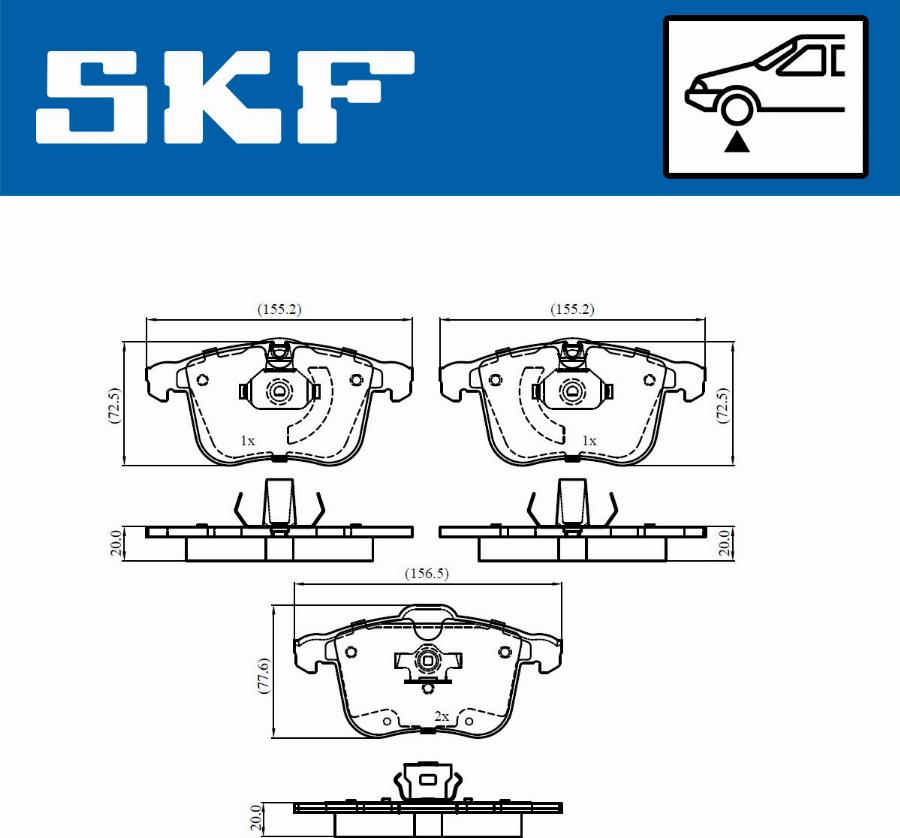 SKF VKBP 80674 - Тормозные колодки, дисковые, комплект unicars.by