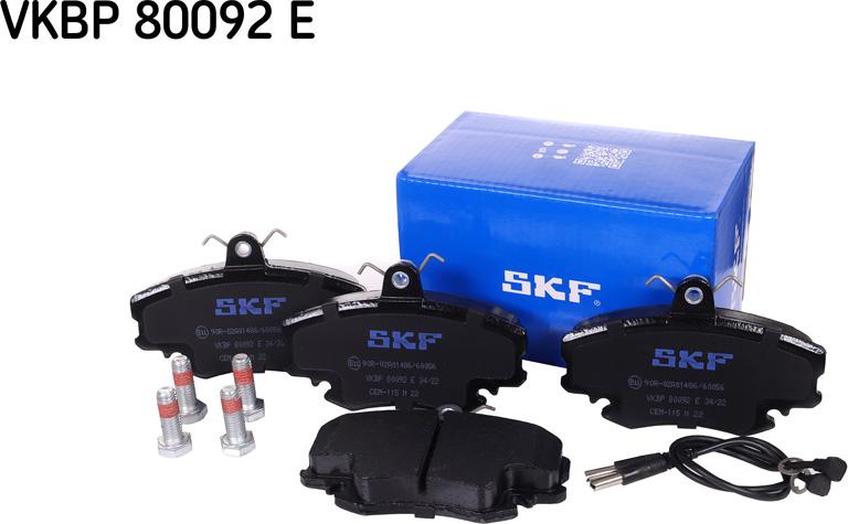 SKF VKBP 80092 E - Тормозные колодки, дисковые, комплект unicars.by