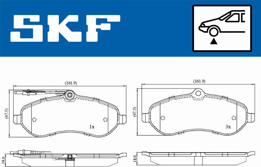 SKF VKBP 80048 E - Тормозные колодки, дисковые, комплект unicars.by