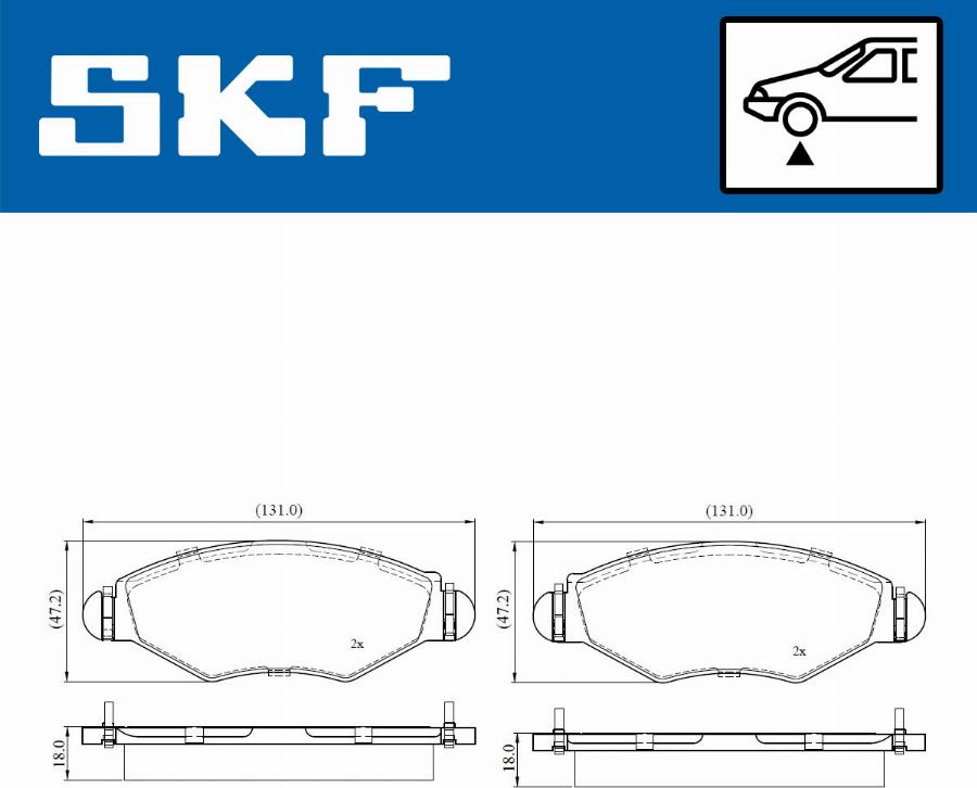 SKF VKBP 80064 - Тормозные колодки, дисковые, комплект unicars.by