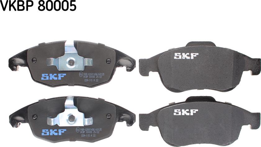 SKF VKBP 80005 - Тормозные колодки, дисковые, комплект unicars.by