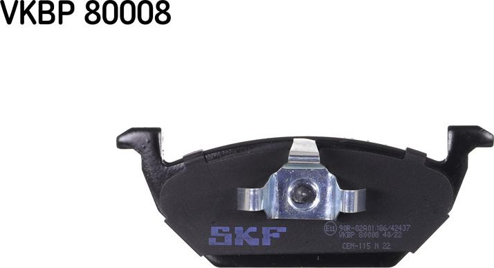 SKF VKBP 80008 - Тормозные колодки, дисковые, комплект unicars.by