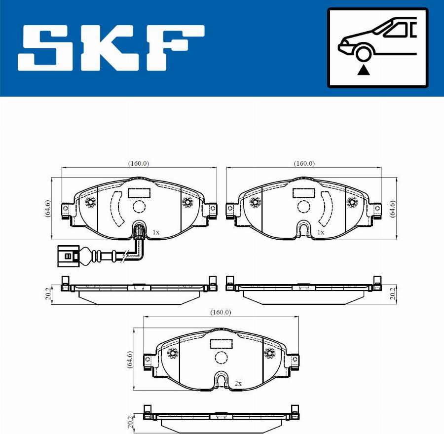 SKF VKBP 80018 E - Тормозные колодки, дисковые, комплект unicars.by