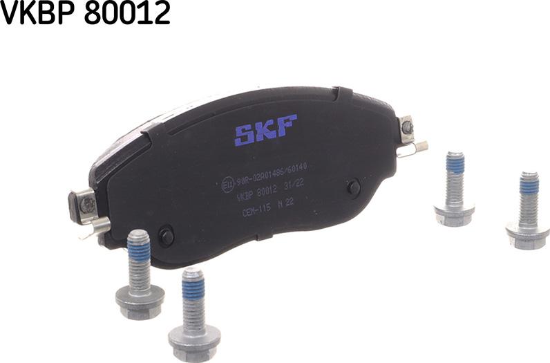 SKF VKBP 80012 - Тормозные колодки, дисковые, комплект unicars.by