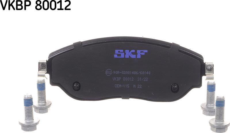 SKF VKBP 80012 - Тормозные колодки, дисковые, комплект unicars.by