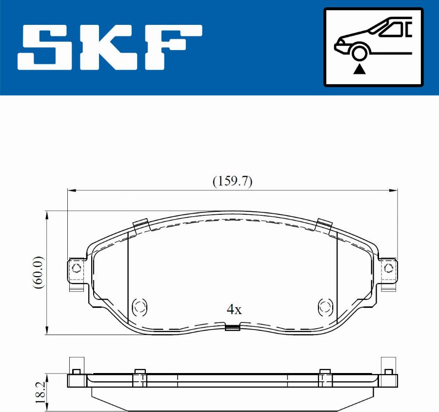 SKF VKBP 80012 - Тормозные колодки, дисковые, комплект unicars.by